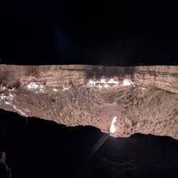 Darvaza crater at night