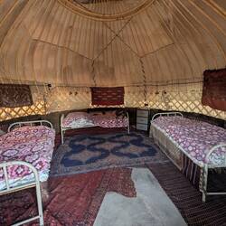 Our little yurt ... toilet facilities at the other end of the camp