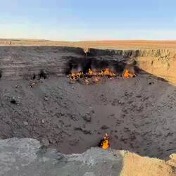Darvaza crater, not quite as exciting as we have hoped.