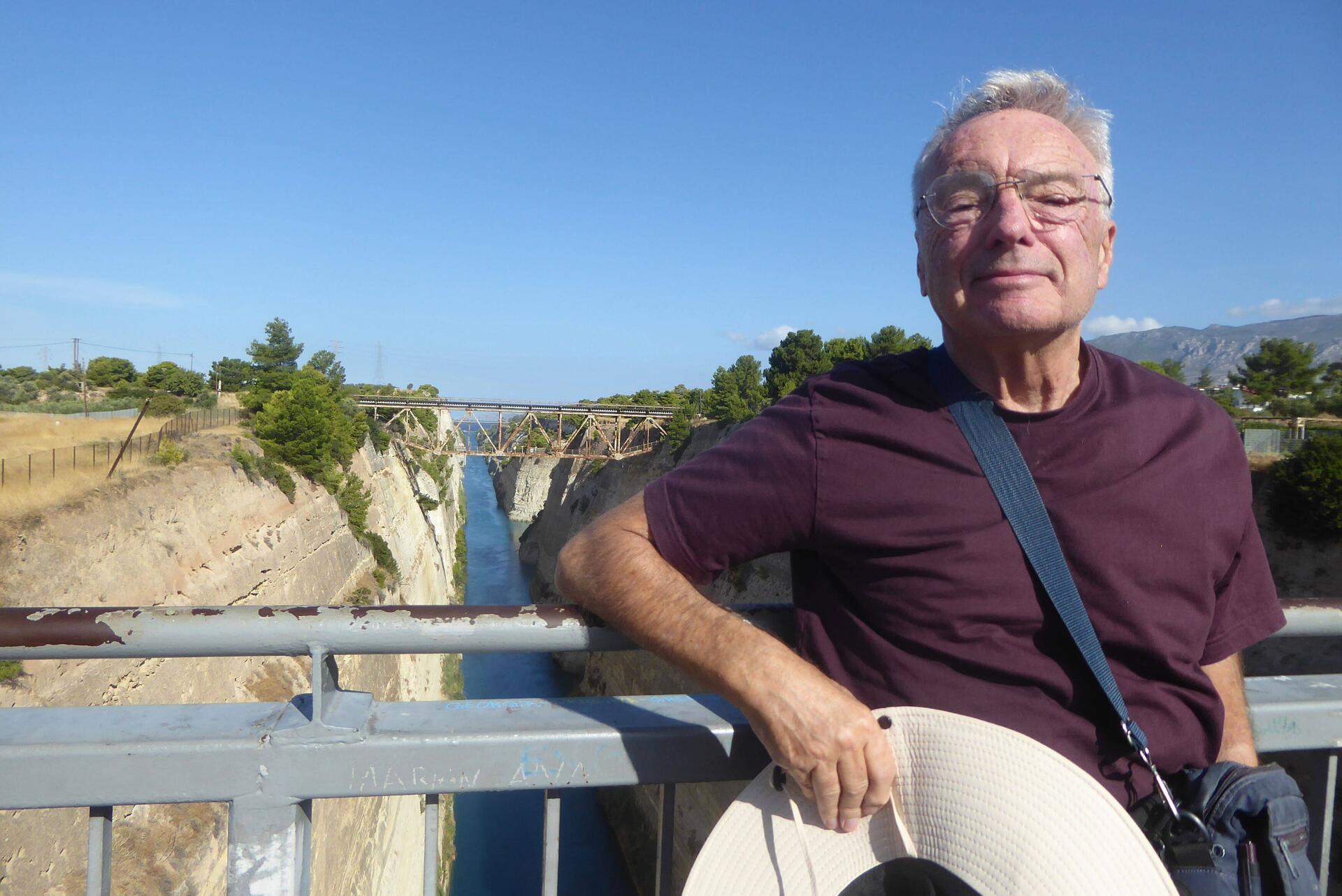 Tim at the Corinth canal