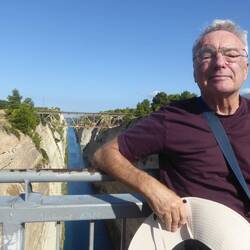 Tim at the Corinth canal