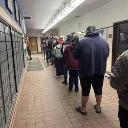 The post office after the freight plane came in: parcel pickup.