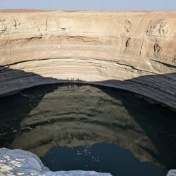 The water crater with methane bubbles in the water. At least it doesn't stink