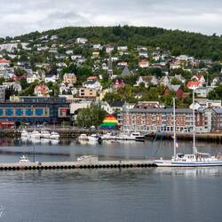 Looking back as we depart Harstad.