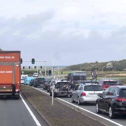 Stau nach Verlassen der Fähre auf Texel