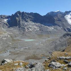 Gletschersøen i dalen Plan des Évettes