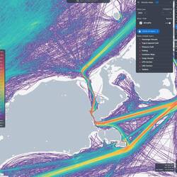 Marinetraffic's heat maps show anchorages in odd places: west of the entrance close to shore.