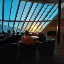 Ship windows and sunrise
