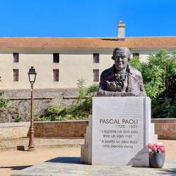 Pascali Paoli, the rebel hero of Corsica whose stylised image appears all over the island on flags
