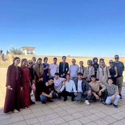 We even had to pose with a big group of youngsters from the college
