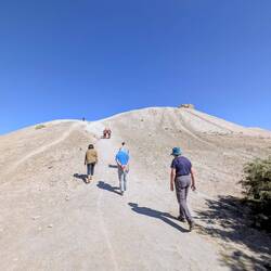 Walking up the steep hill to Erk Kala