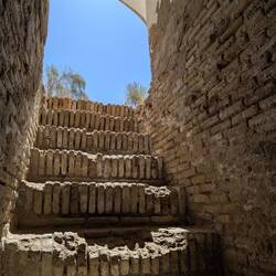 Merv - inside the sardoba, steps would lead down to the water level