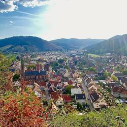 Hausach im breiten, tiefen Kinzigtal vom Burgberg