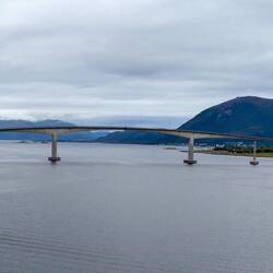 Looking back at the Sortland Bridge.