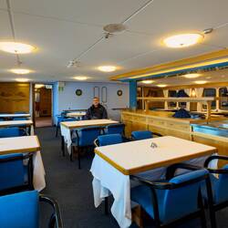 Dining room on m/s Finnmarken.
