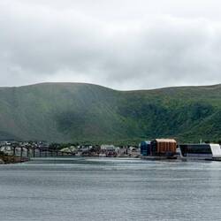 Bye bye Stokmarknes ... as it begins to rain.