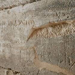 Ancient graffiti in tunnel