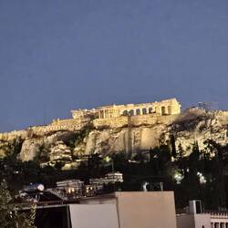 View of acropolis from restaurant
