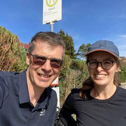 Abschied von der Wanderpartnerin Kim bei Furtwangen
