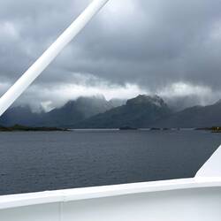 Heading towards the narrowest part of Raftsundet Strait.