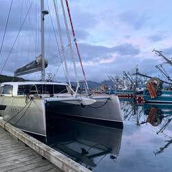Tied up with sunrise in Sand Point.