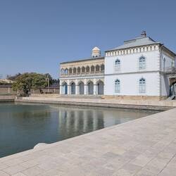 The harem building right opposite a viewing area accessible only to the Emir