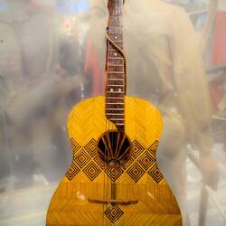 Guitar made by a POW from Poland using matchsticks.