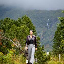 ... "the Walking Woman (aka Hedda), a painted bronze statue by Sean Henry.