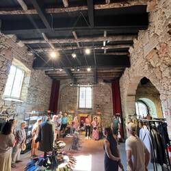 Clothes shop inside a medieval house