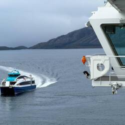 Fast ferry arriving into Sandnessjøen.