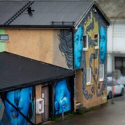 Murals in town.