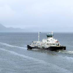 Ferry crossing behind us.