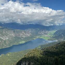 Looking down to Lake Bohinj.