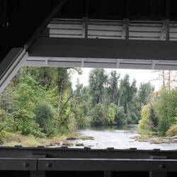 The view downstream from the window