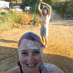 Openair-Dusche 😅.