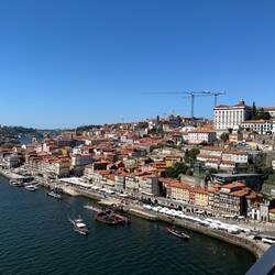 Historic centre of Porto, with the Sé catedral towers to the right