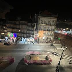 The view from my hostel bedroom window, looking out from the station frontage