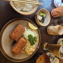 Lunch - katsu breaded meat and fish