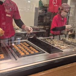 Making takoyaki octopus balls..yummy