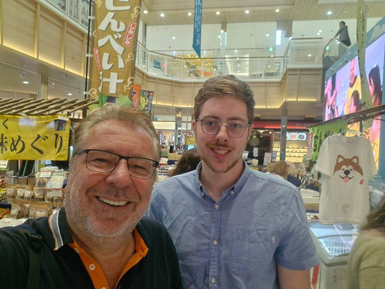 In the shopping centre..