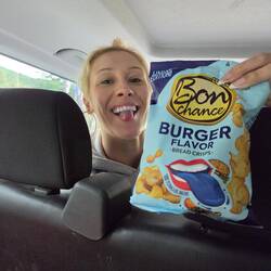 For some reason, burger flavor turns your tongue blue. 👅