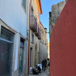 The yellow building is the Porto Pilgrim office