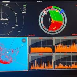 Look at wind speed and the movement of the boat at anchor. A gusty place!