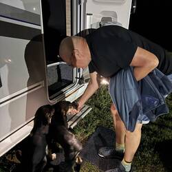 Freundliche Begrüßung auf'm Campingplatz