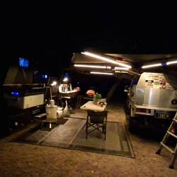 Our campsite at night