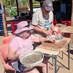 Mick and Kaths table of dirt and rocks