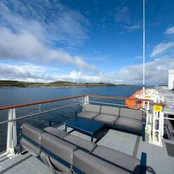 Looking aft on deck 9, we have blue skies to brighten our day.