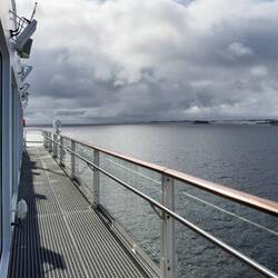 Clouds await us ... looking forward from deck 9.