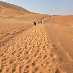 It gets steeper as you walk the trail