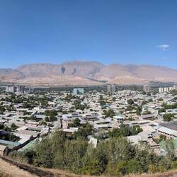 View from the top of Ancient Panjakent across the new town of Panjakent
